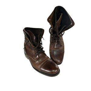 Aldo Mens Size 11 M Brown Leather Calf Tie Boots